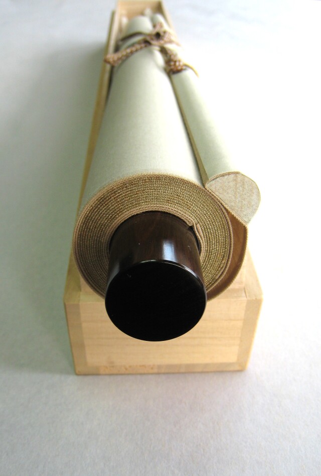 特価軸】掛け軸 彩色山水(夏の海の風景)◇田中祥堂 (真筆・新品) 共箱