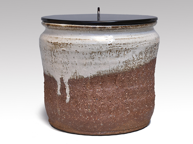 萩焼水指 十二代 田原陶兵衛(作) 誂蓋付 共箱 | 古美術ささき