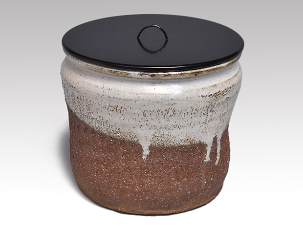 萩焼水指 十二代 田原陶兵衛(作) 誂蓋付 共箱 | 古美術ささき