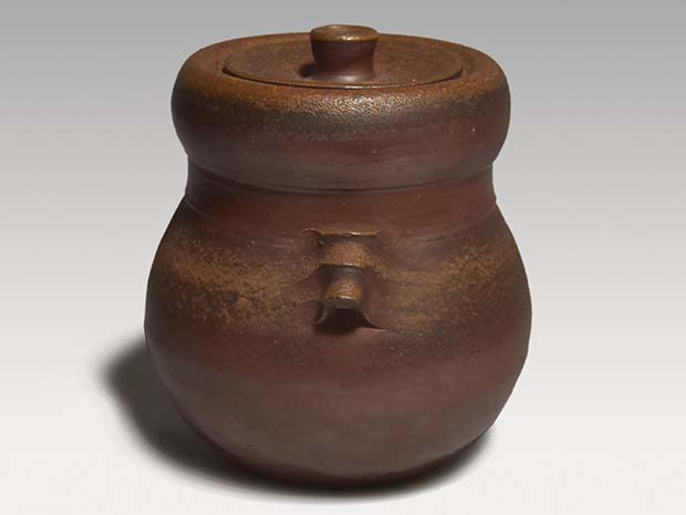 備前耳付水指 人間国宝 藤原雄（作）共箱 | 古美術ささき