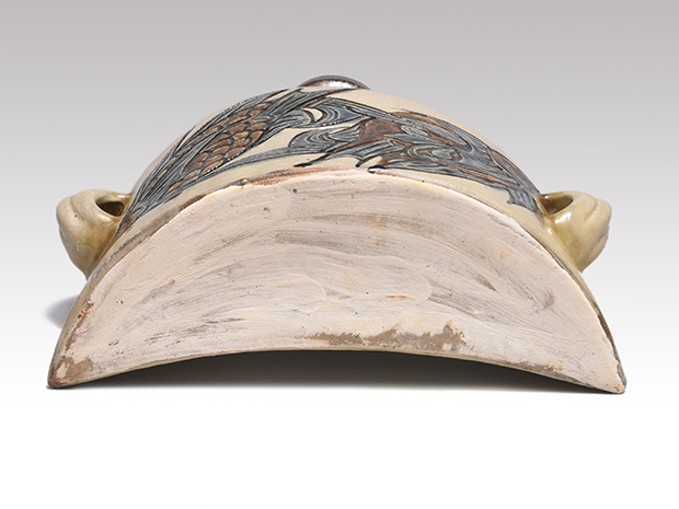 大作 金城次郎（作) 壷屋焼 双魚文抱瓶 共箱 | 古美術ささき