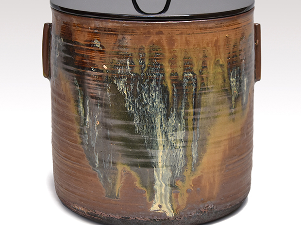 N604 水指 『高取焼』『碧山窯造』『兎摘み』 共箱 茶道具