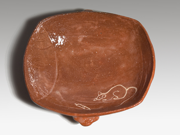 三代 中村道年（造）赤楽 宝尽向付5枚 共箱 八事窯 | 古美術ささき