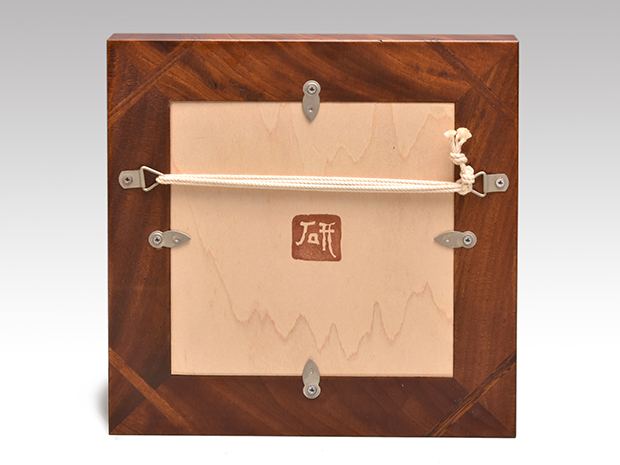 舩木研児(作) 陶板額装 「梟、ミミズク」 共箱 布志名焼 スリップ