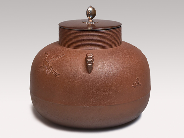 鵬雲斎好 鶴雲釜 角谷与斉（作) 共箱 鵬雲斎書付 | 古美術ささき