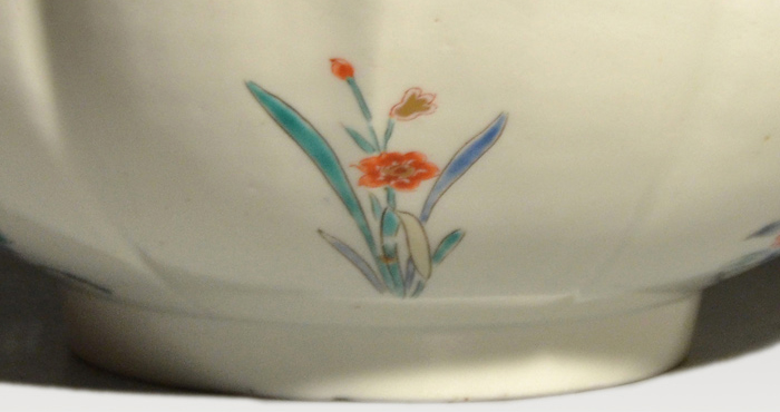 古伊万里（柿右衛門様式）色絵花文輪花鉢 菓子器 江戸時代中期頃 | 古