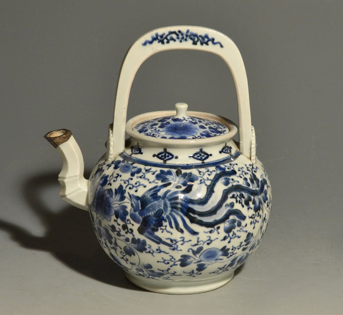 古伊万里(柿右衛門様式) 牡丹唐草に鳳凰文 水注 元禄時代 | 古美術ささき