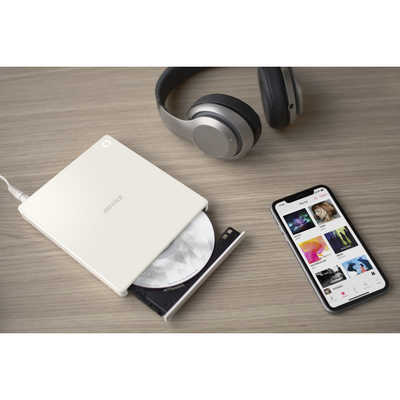 BUFFALO スマホ用CDレコーダー「ラクレコ」DVD再生＆microSDスロット