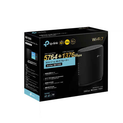 TPLINK Wi-Fiルーター 5764+1376Mbps [Wi-Fi 7(be) /IPv6対応] Archer