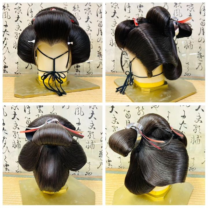 日本舞踊のお家元より日本髪本かつらの洗い結い直しを承りました