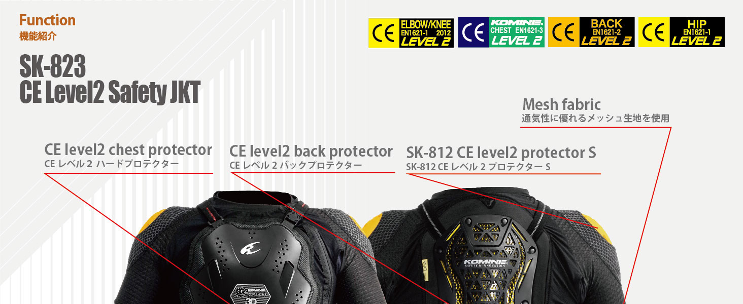コミネ公式】SK-823 CEレベル2セーフティジャケット | KOMINE