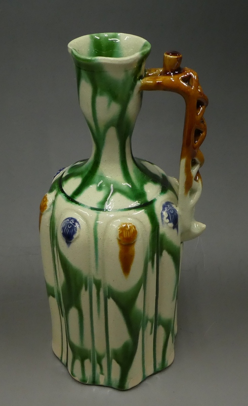 加藤卓男 『正倉院復元三彩貼花文手付花入』 [古美術こもれび] 骨董