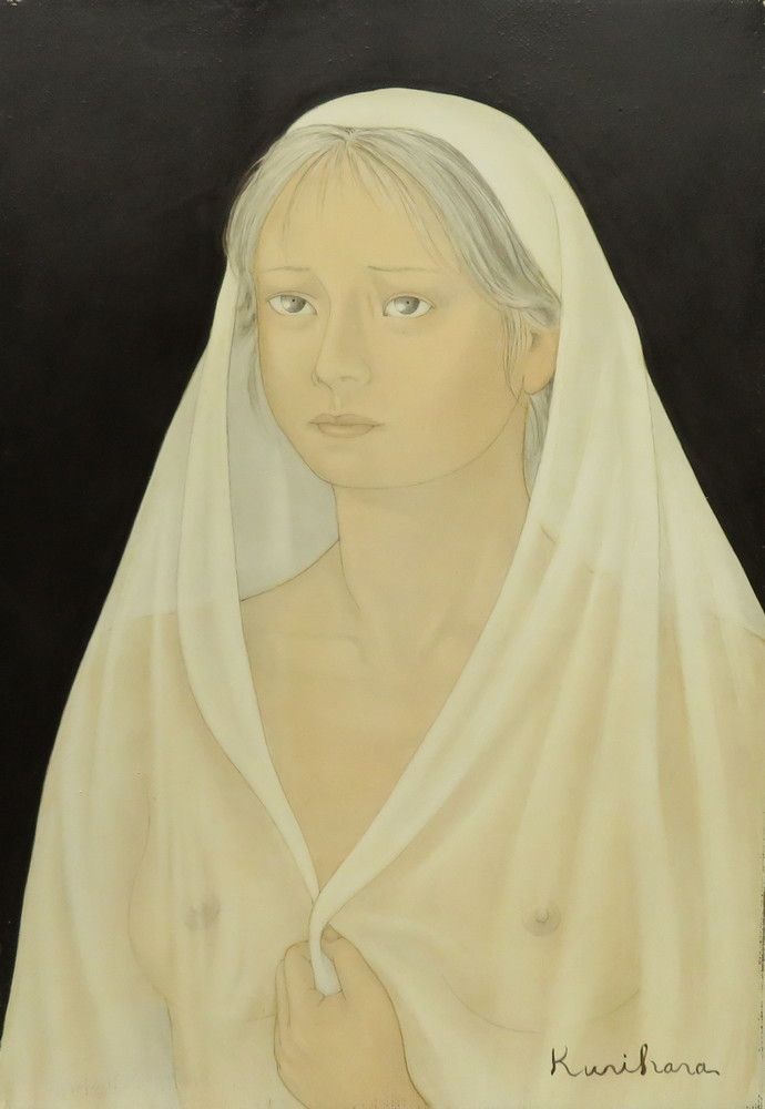 栗原喜依子 『少女』 [古美術こもれび] 骨董,掛軸,絵画の買取と販売,名古屋