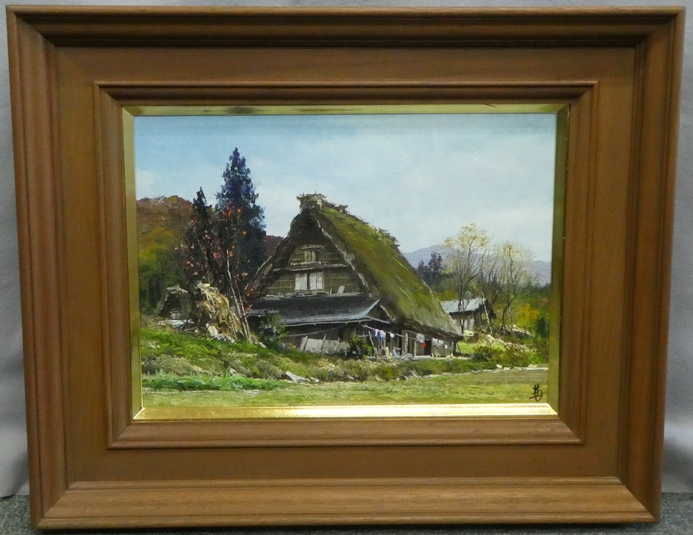 林喜市郎 『飛騨白川郷の秋』 [古美術こもれび] 骨董,掛軸,絵画の買取