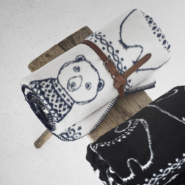 ファブラスグースGreenland gangブランケット120x150 ダークグレー