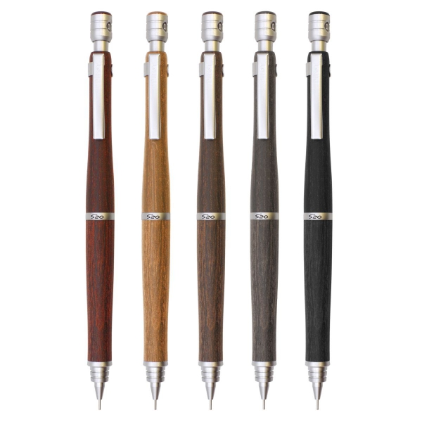 シャープペンシル S20 0.5mm パック【ダークブラウン】木製 : 文房具と