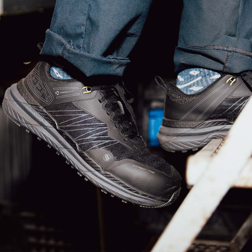 メンズ スピードワークス ワークシューズ | Black/Steel Grey | KEEN