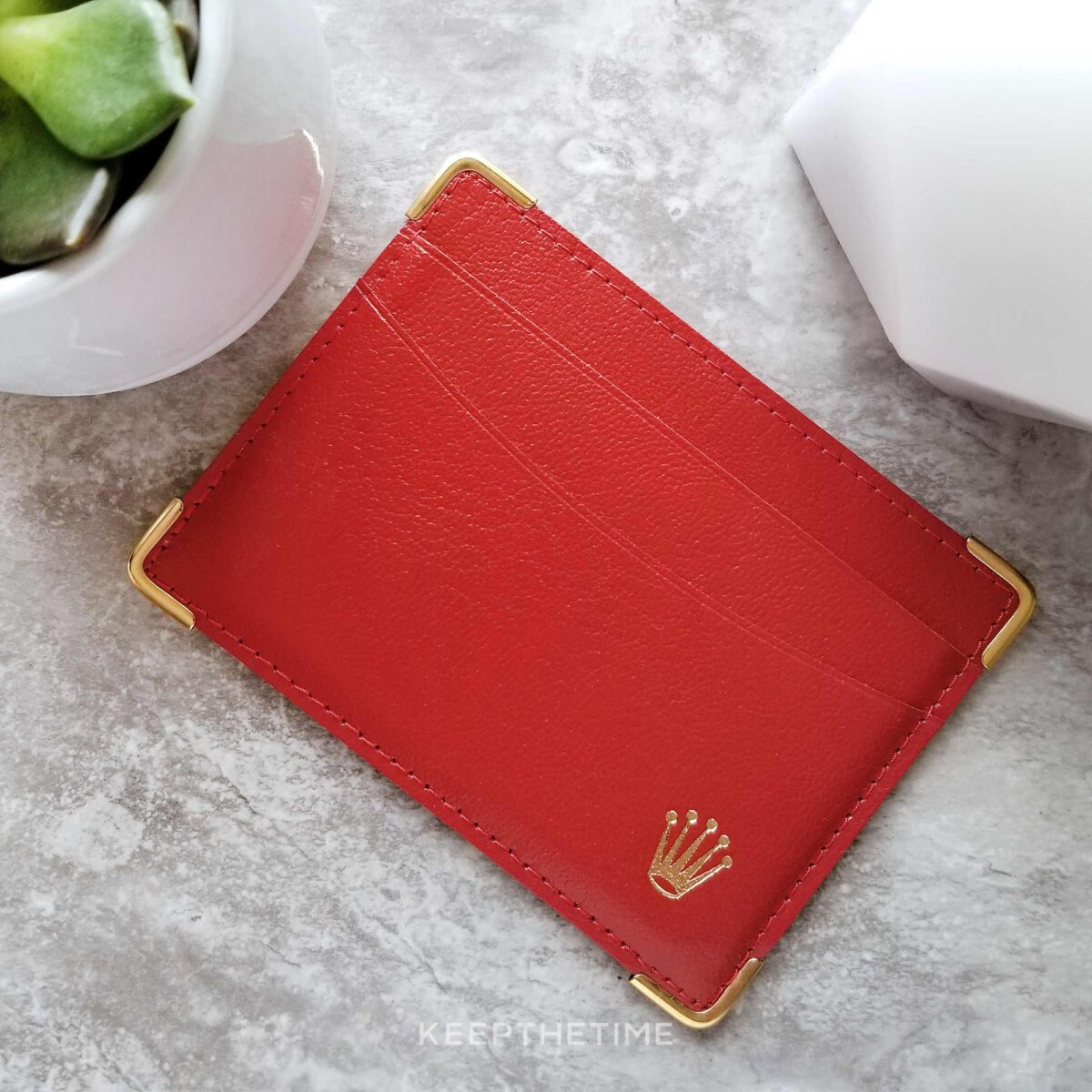 Rolex Red Leather Card Holder Geneve Suisse | Ref: 0101.60.34