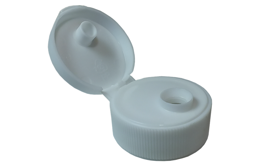 28-400 White PP Plastic Flip Top Snap Caps | Kaufman Container