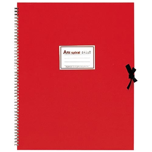 マルマン F6スケッチブックアートスパイラル画用紙 赤 1セット（4