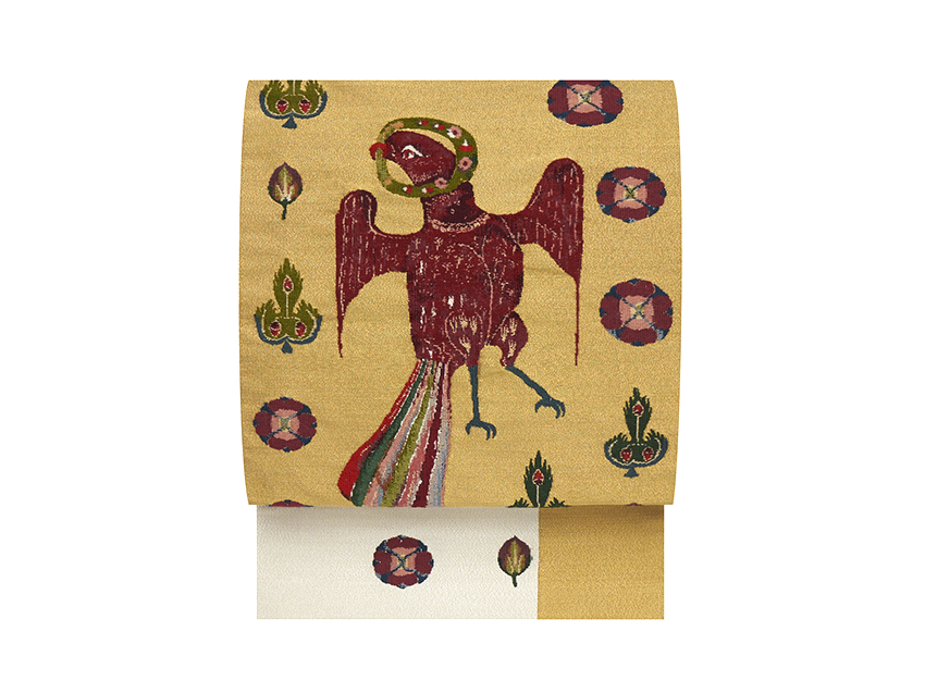 鸚哥瑞華文綴錦」丸帯 龍村平蔵製(b90116Ho) 特選きもの・帯紹介