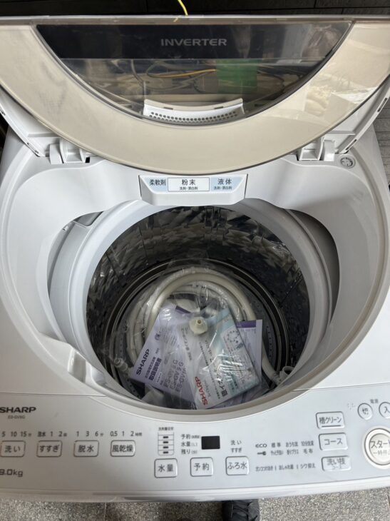 蓋に溶け跡あり【無料引取】SHARP 洗濯機 ES-GV9G 2022年製 豊橋市へ