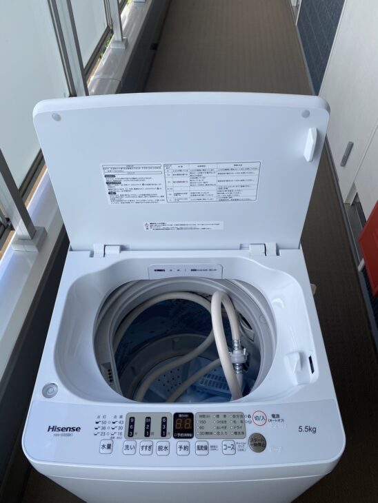 高価買取（美品）Hisense製単身向け洗濯機 HW-G55BK1 2023年製 調布市