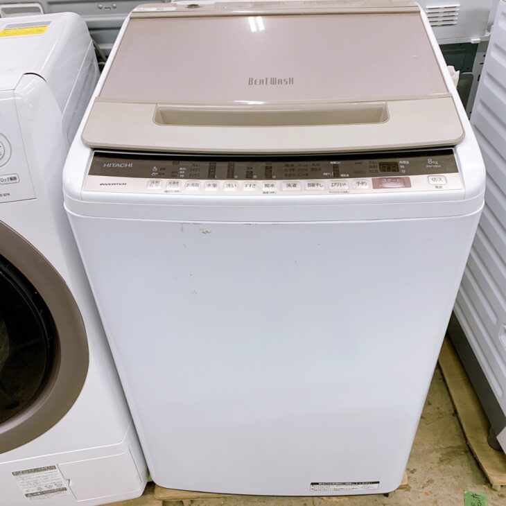 福島県双葉町にて日立 全自動洗濯機 BW-V80E 2019年製 使用感ありを