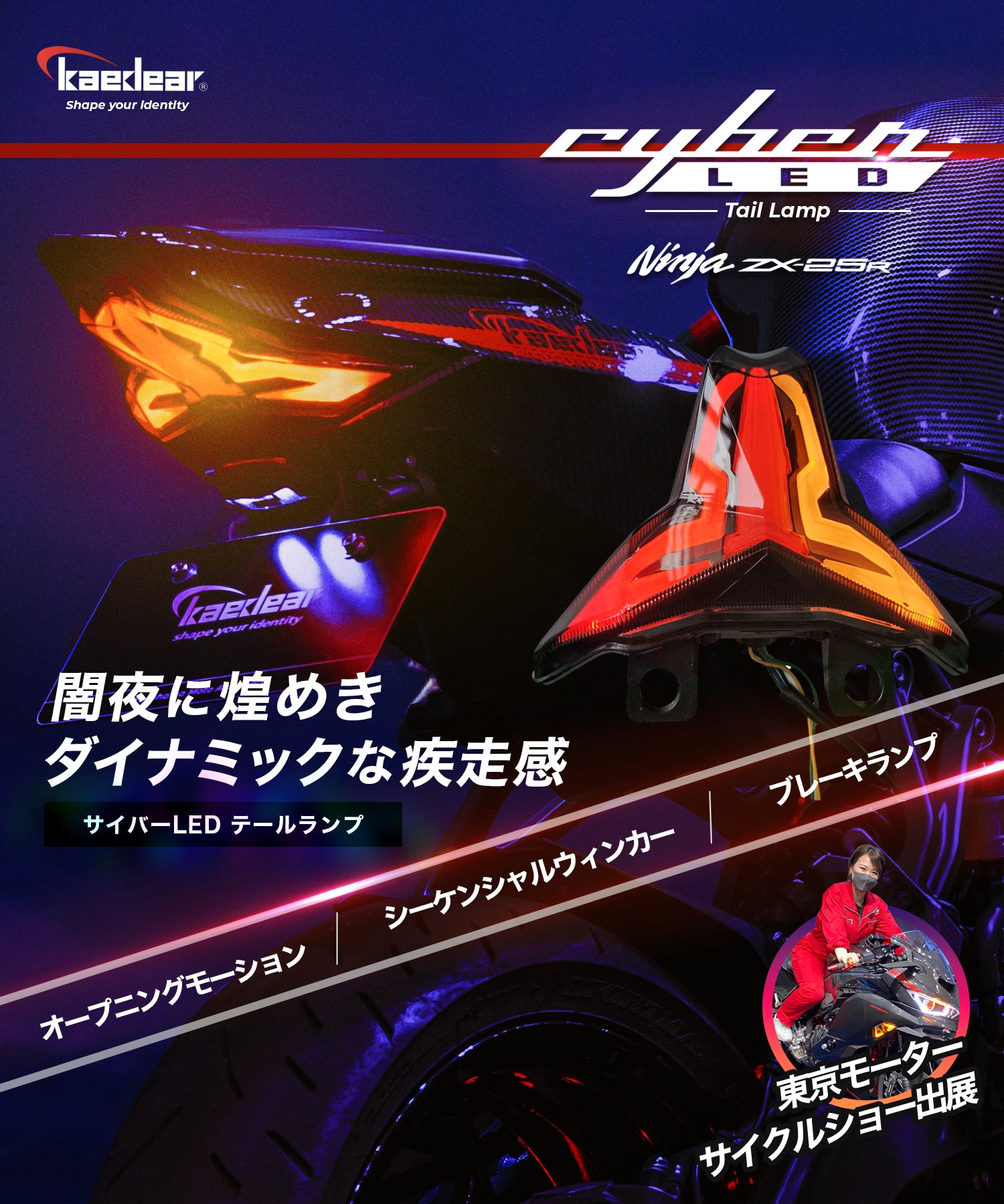 Cyber LED KAWASAKI Ninja ZX-25R カスタムテールランプ / ninja250