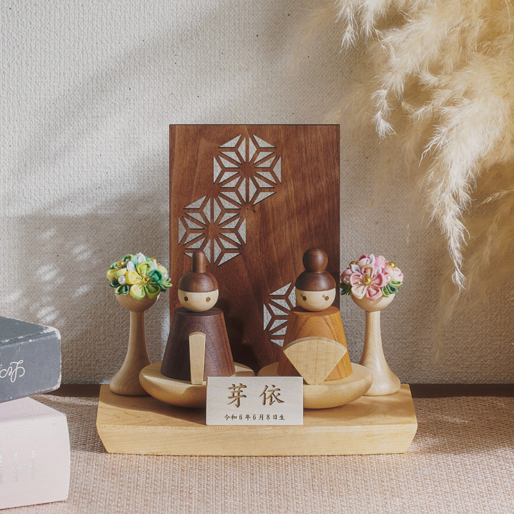 日本製 木製ひな人形 長方形台座 4点セットの通販情報 - 家具通販の