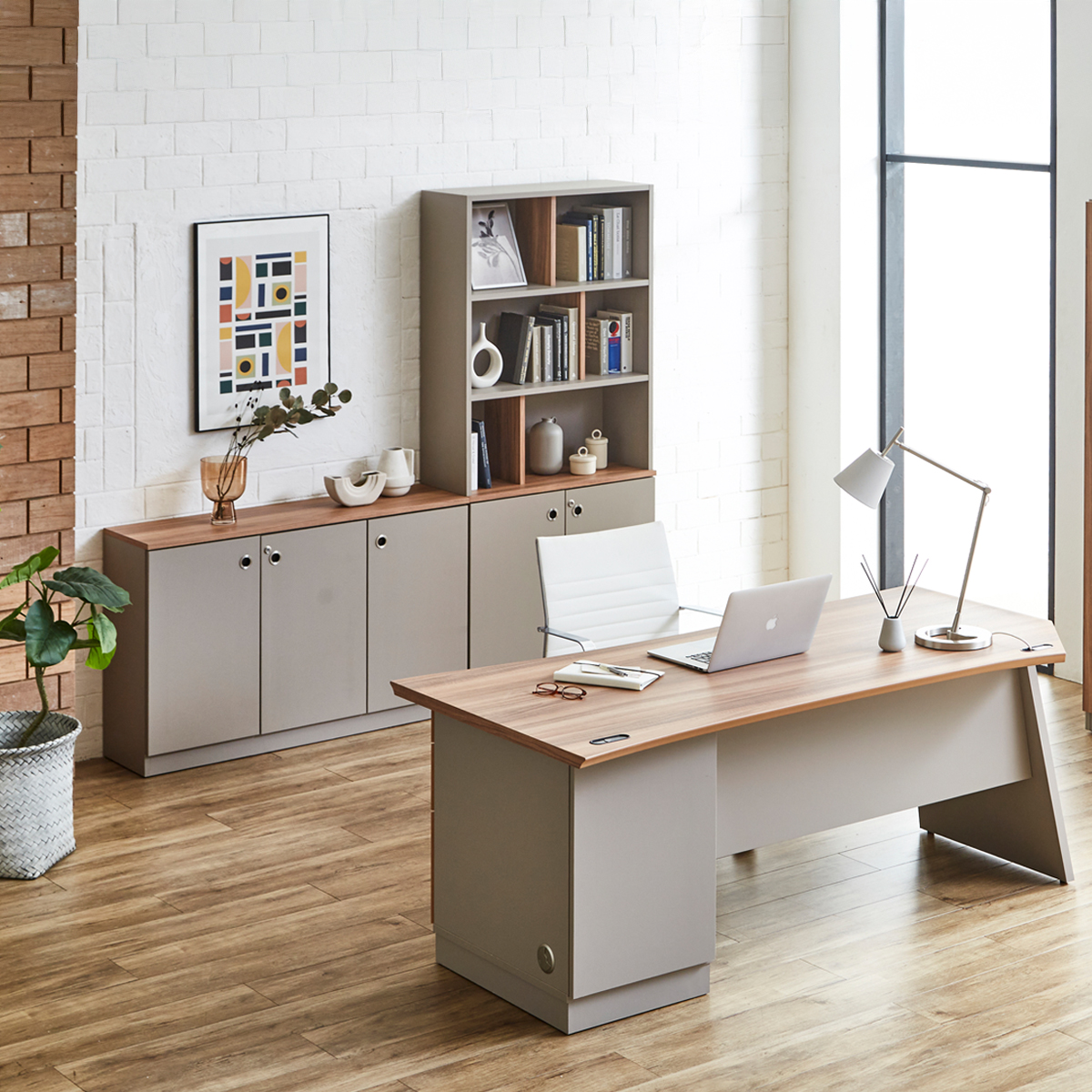 arbre アーブル 片袖デスク 幅1800 奥行850 高さ720 MKAB-1885-GRW