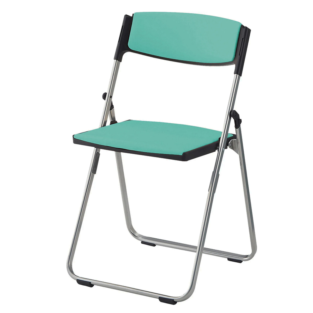 スチール脚スリム折りたたみチェア 背座パッド付き 幅442 奥行442 高さ