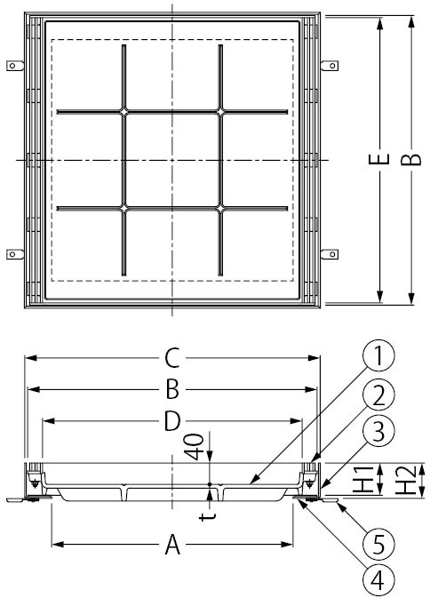 SEW-14 | カラー舗装用みぞ蓋 | カネソウ株式会社 建設用金属製品の