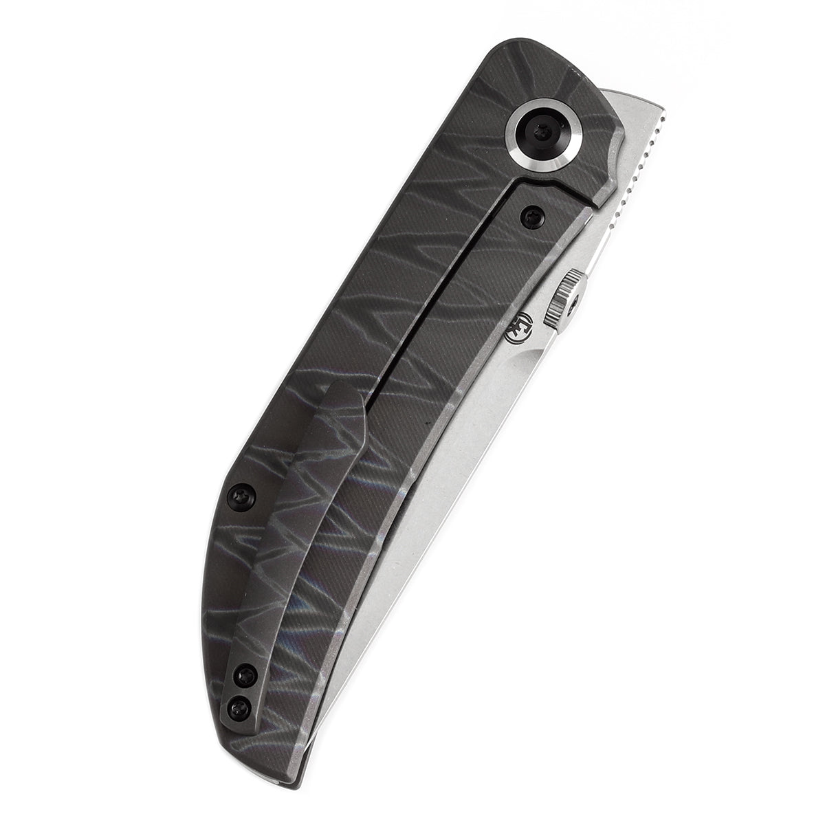 KANSEPT Tarkin Frame Lock Knife Tiger Stripe Flamed Titanium with