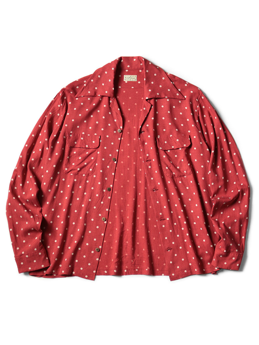リネン水玉 ラングルカラー開襟シャツ | KAPITAL