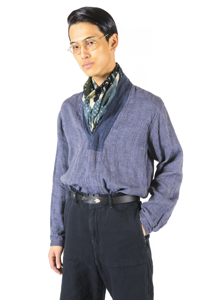 KAPITAL ピンタックデニムシャツ プリーツ 長袖 メンズXS レディースS