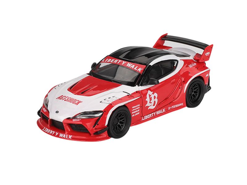 PRE-ORDER Toyota GR Supra – Red/White LB☆WORKS (Mini GT) Diecast