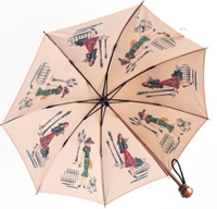 折畳】モンブランヤマグチ 晴雨兼用ほぐし織り パリの散歩道