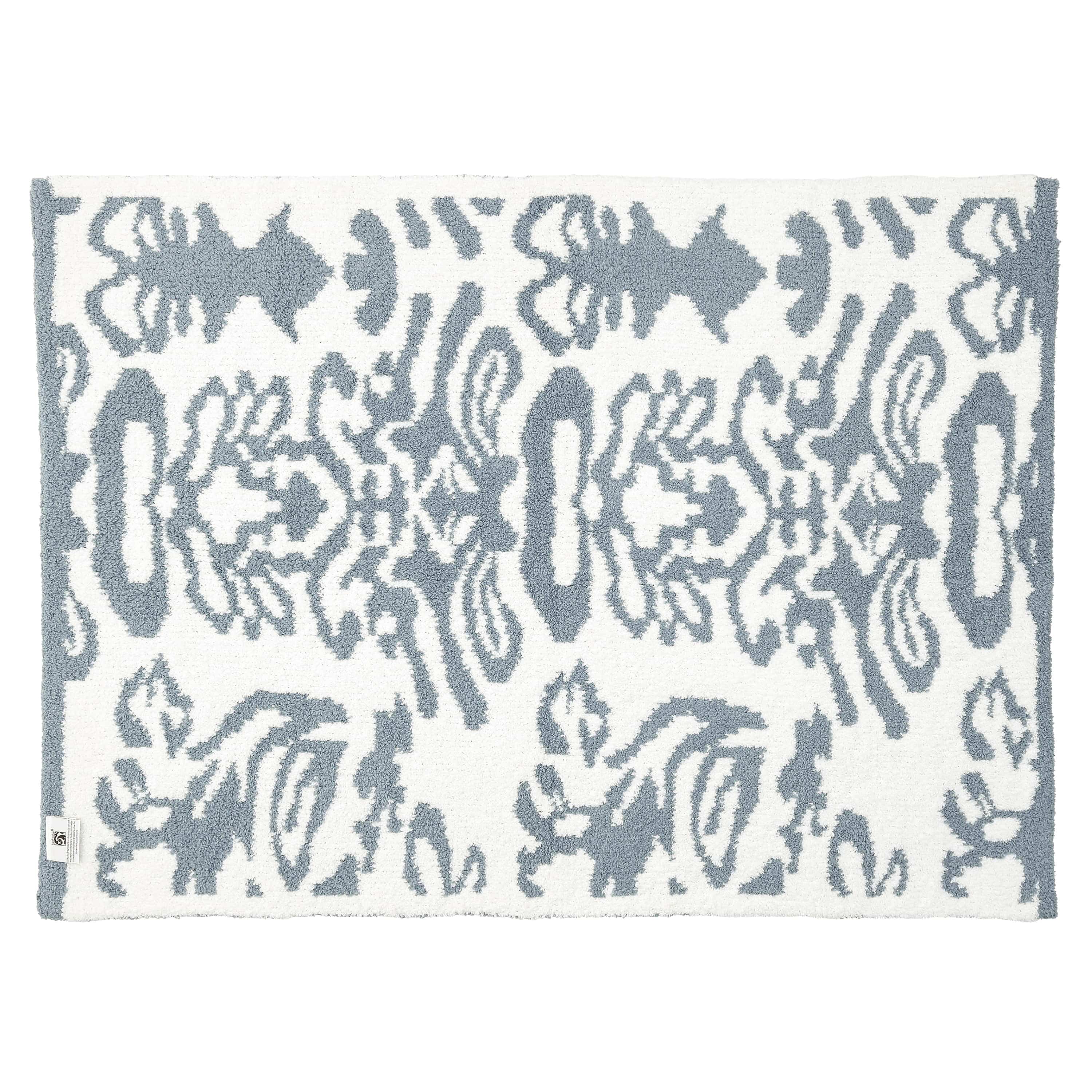 HALF BLANKET / DAMASK(85×110cm silver blue/creme): BLANKET