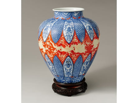 真葛焼赤磁壷式花瓶｜吉兆庵美術館