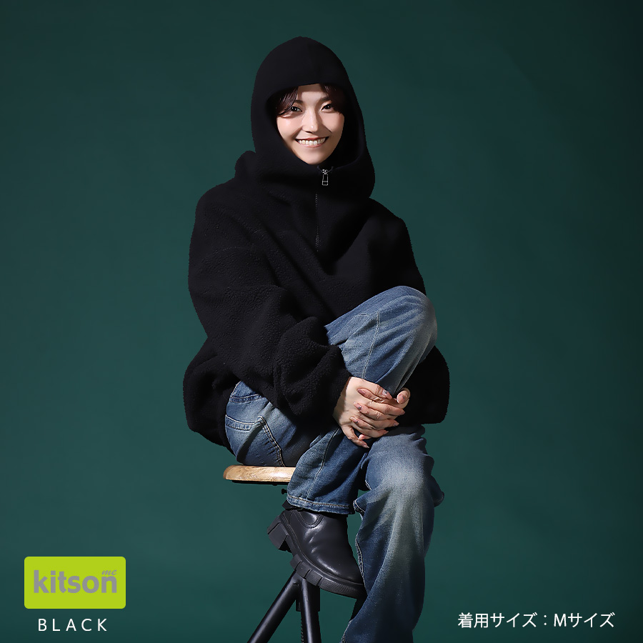 maho × Kitson me コラボボアハーフZIPパーカー