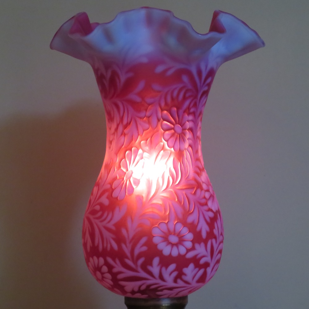 アメリカ ヴィンテージ フェントン Daisy&Fern クランベリーガラス