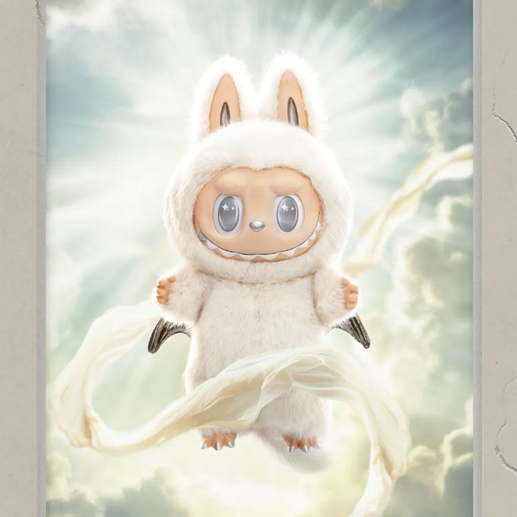 POP MART The Monsters Labubu Zimomo Angel In Clouds Figure No Tote