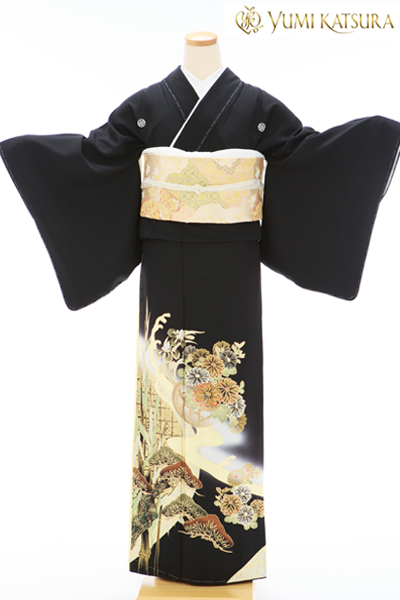 正絹 留袖 レンタル 五つ紋 120088 【プレミアム】 桂由美・菊花龍に松竹