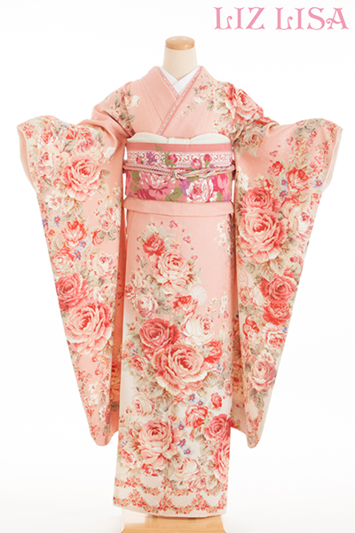 成人式 振袖 レンタル 140225-S リズリサ LIZ LISA バラ ピンク LZ-83