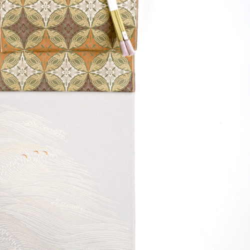 有職織物：錦織『鳥襷花菱文』九寸名古屋帯 – 創作着物と帯の専門店