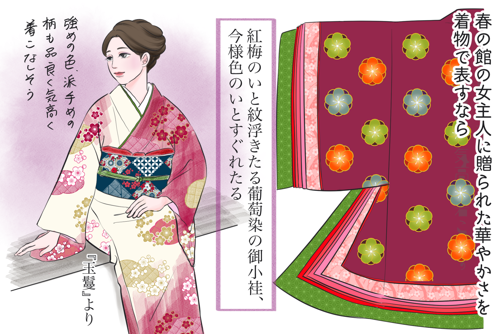 源氏物語のもう一人の主役、紫の上 「源氏物語の女君がきものを着た