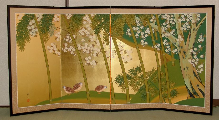 金屏風 日本画金屏風の製造/通信販売(通販) 御子柴屏風店