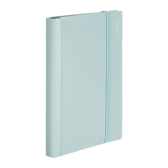 二つ折りクリアーファイル コンパック | ポケットの上から書類を入れる