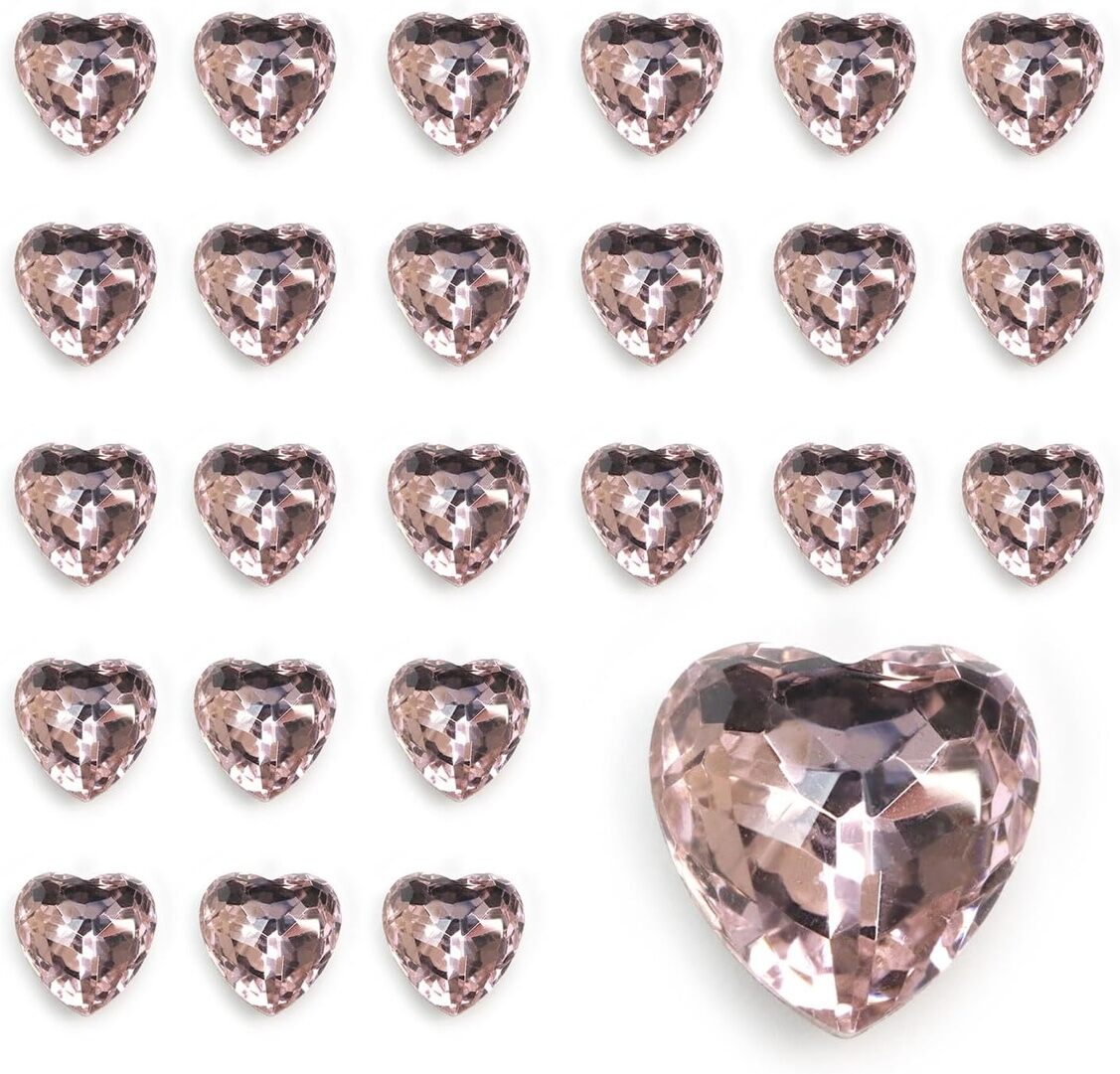 ネイルパーツ ハート【ピンク】透明 立体 パーツ 3D ネイルアート